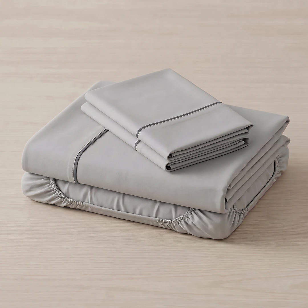 Juego De Sábanas Línea Básicos Gris-2