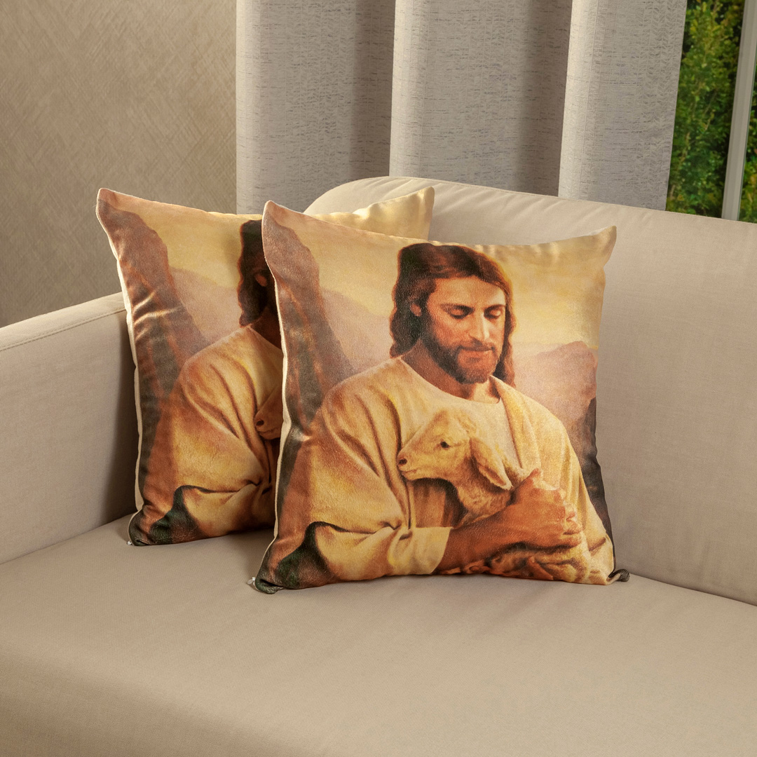 Forro Cojín Jardín del Edén Jesús-2