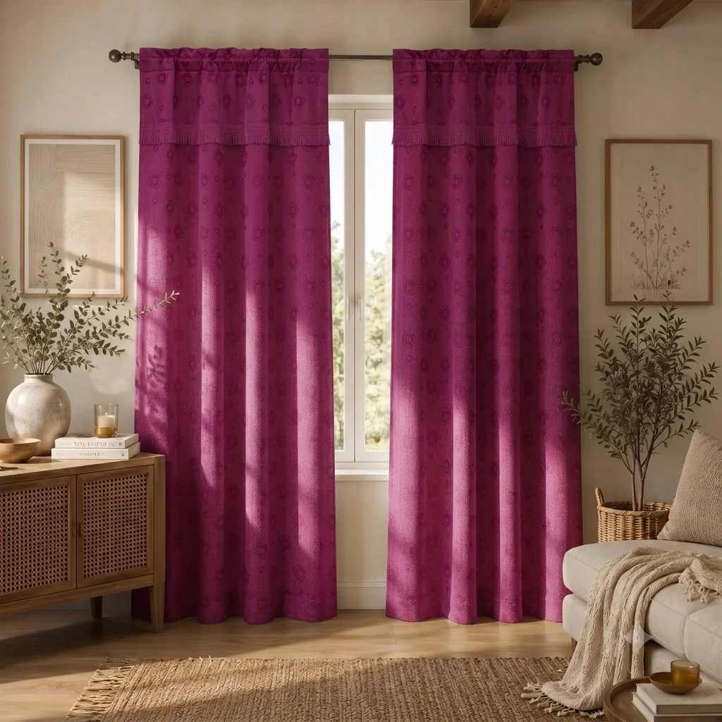 Cortina Fleco Grueso Fucsia