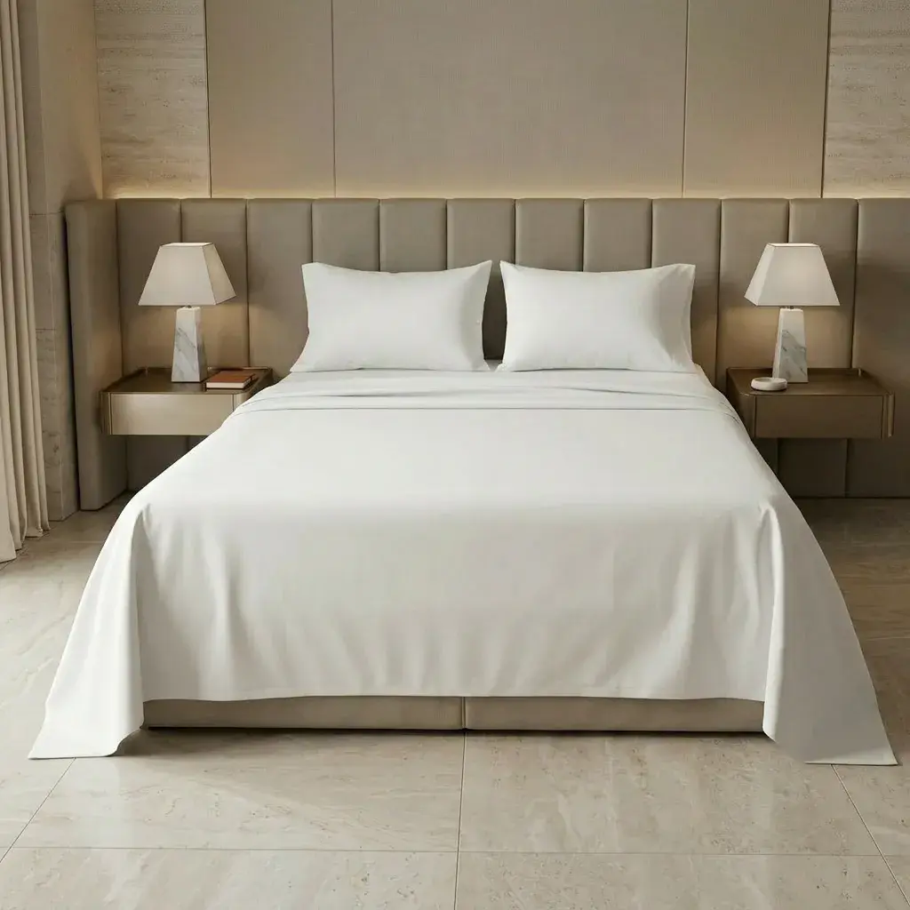 Juego De Sabanas Blanca Algodon 180 Hilos Hotelera Suave-3
