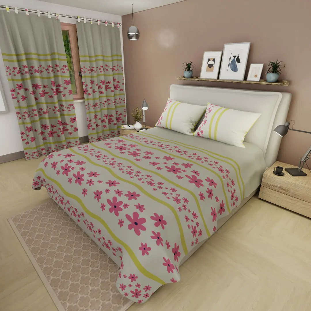 Juego De Sábanas Con Cortinas  Citron Sunny