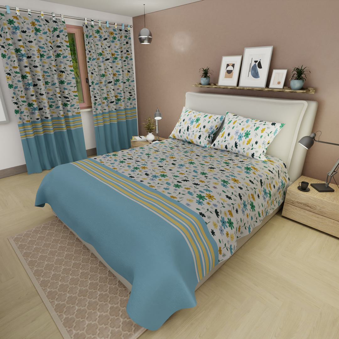 Juego de Sábanas Microfibra Suavizada Aroma de Flores
