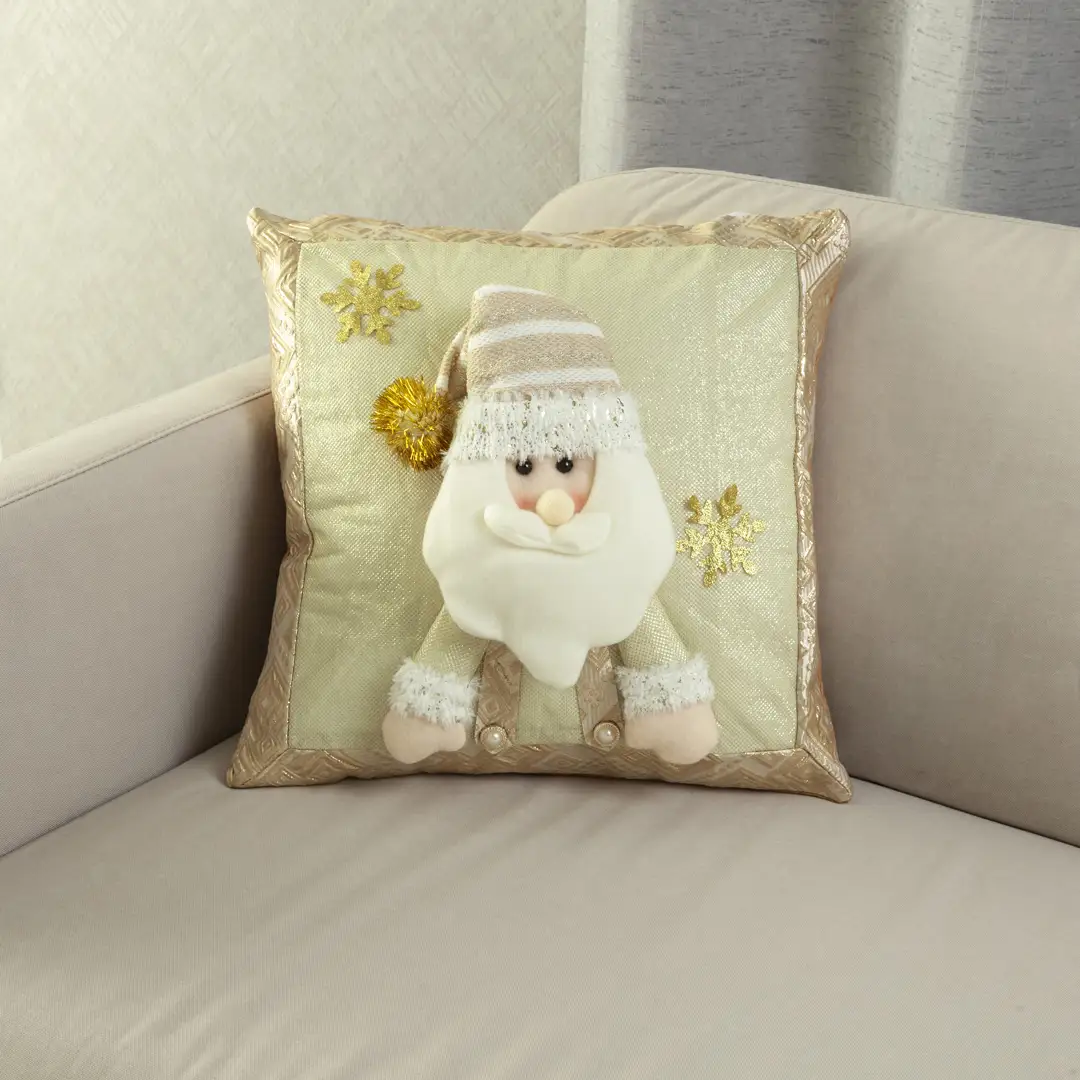 Forro Cojín Decorativo Navidad con Aplique Tono de Navidad