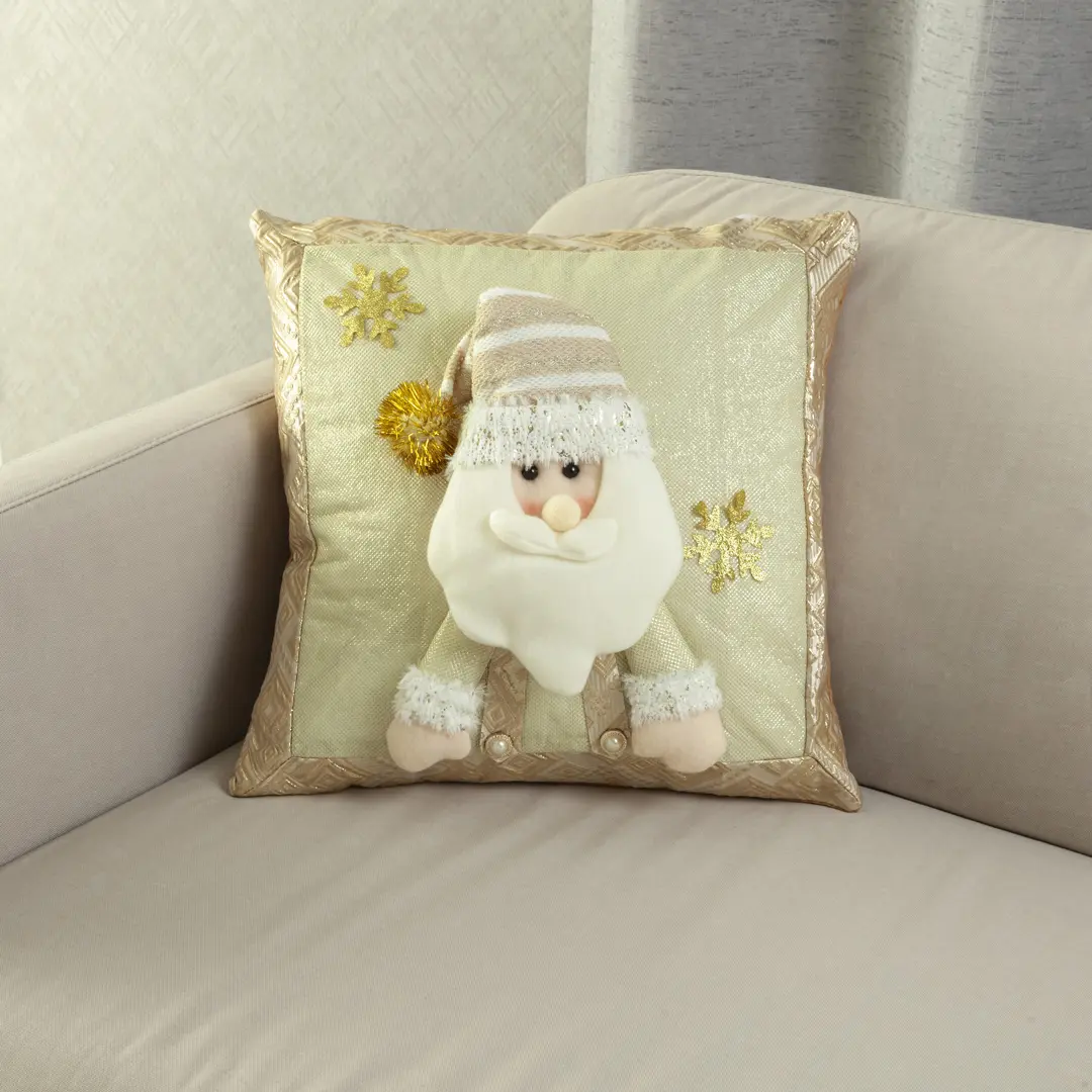 Forro Cojín Decorativo Navidad con Aplique Tono de Navidad