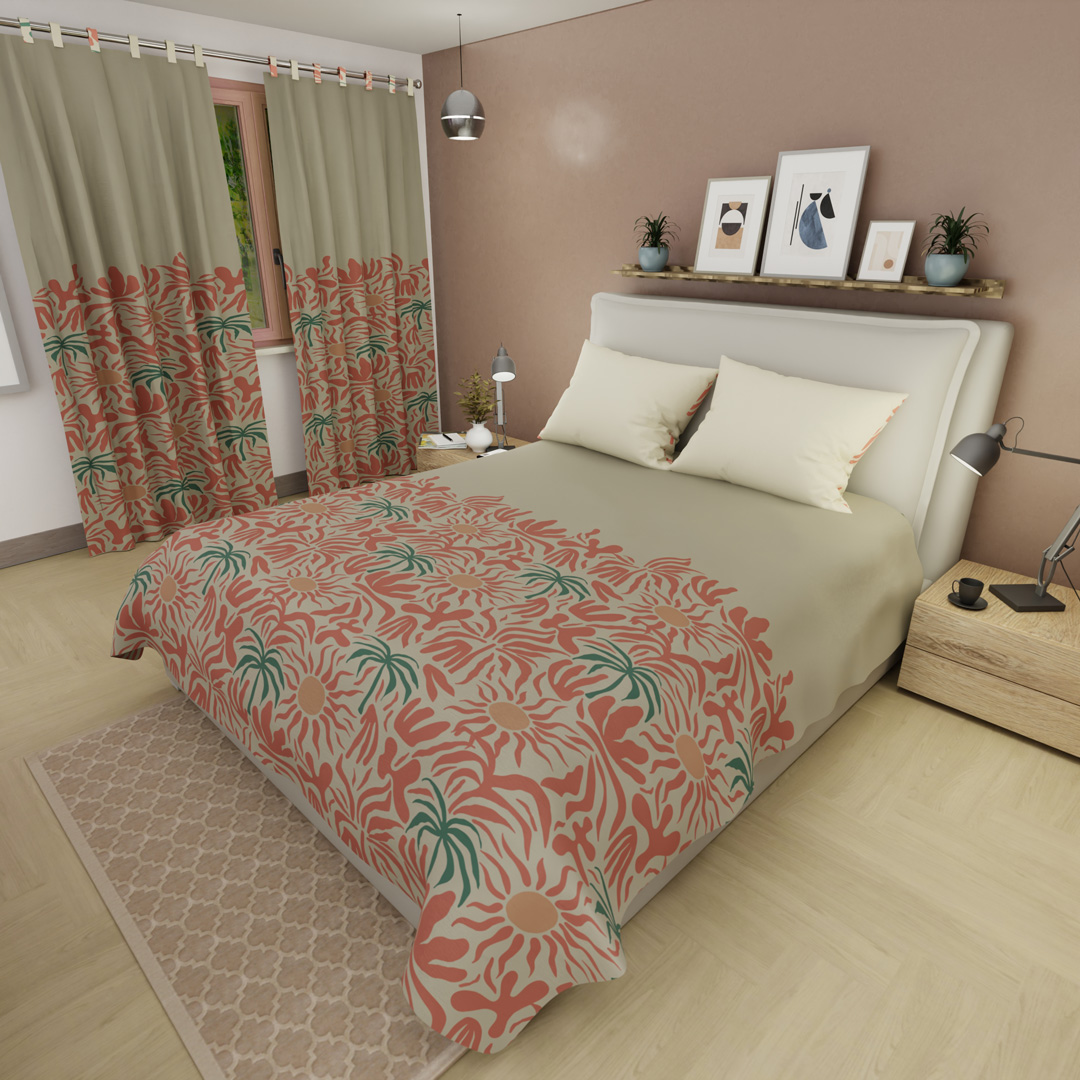 Juego de Sábanas Microfibra Suavizada Helecho Topacio