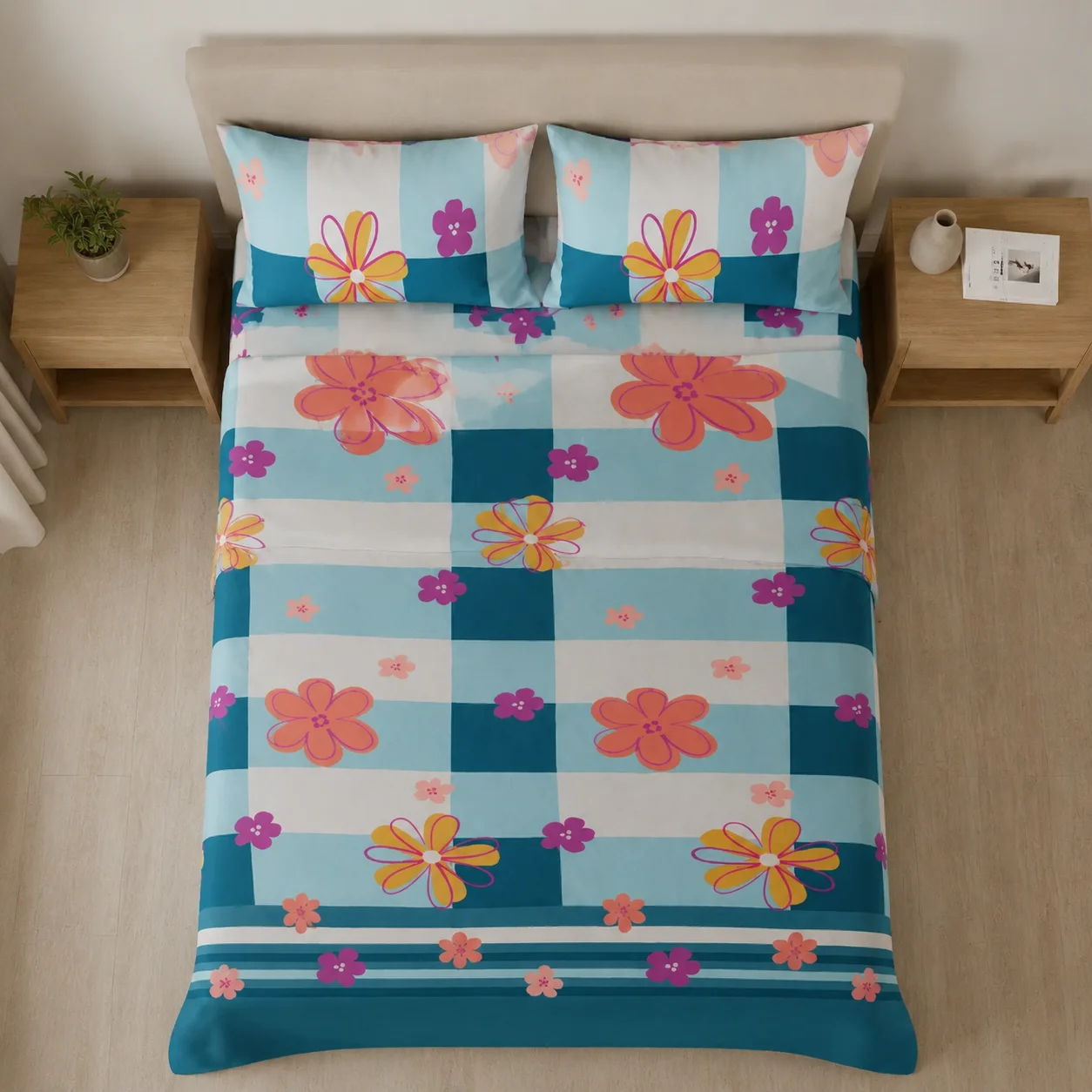 Juego de Sábanas Microfibra Suavizada Rosella Floral-2