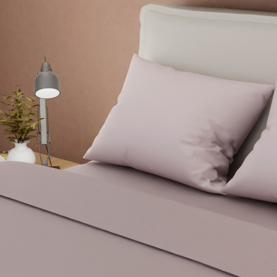 Juego De Sabanas Con Cortina Lila Confortable