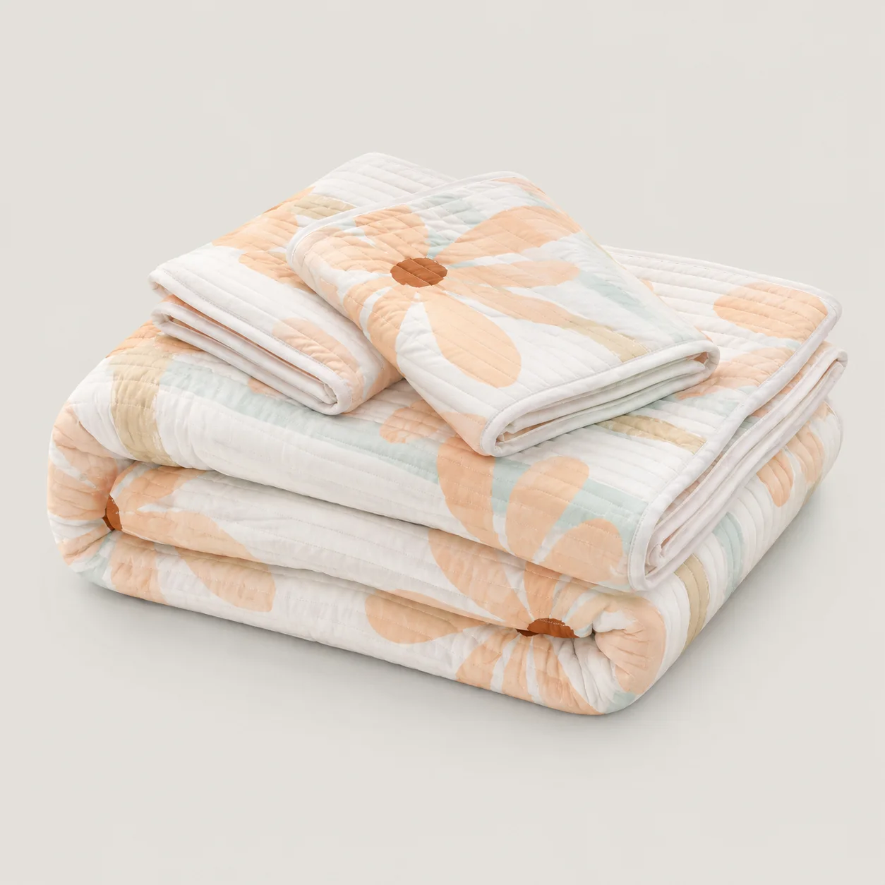 Cubrelecho Estampado Prensado Doble Faz Brote Vainilla-5