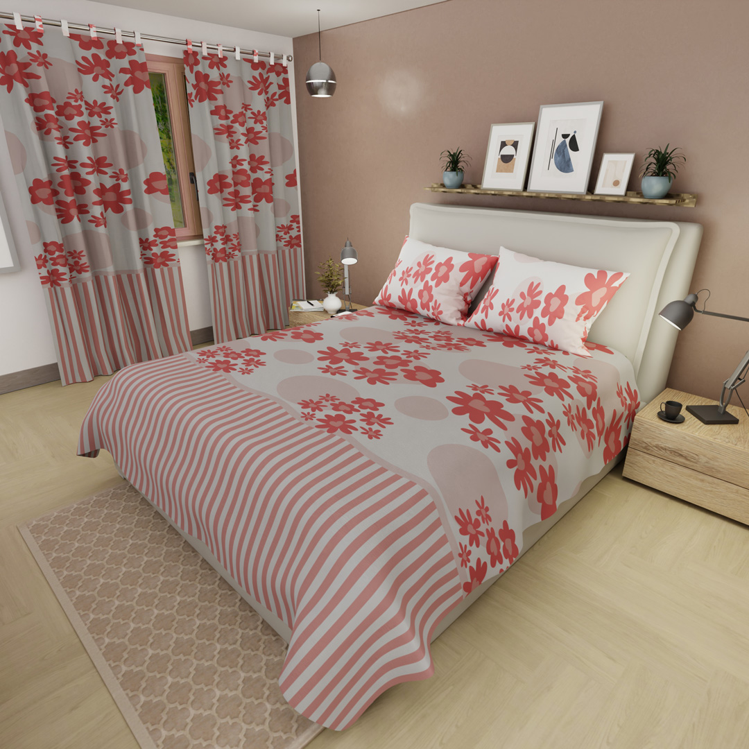 Juego De Sábanas Con Cortinas Vintage Petals