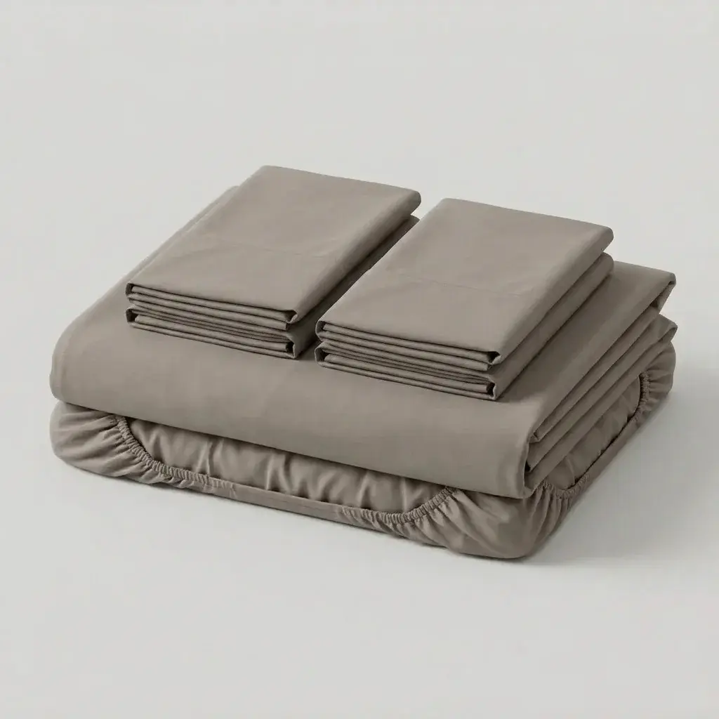 Juego De Sabanas 4 Fundas Linea My House Beige Suavizada-5