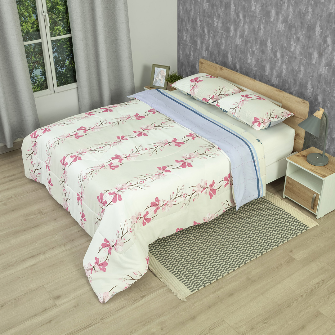 Cubrelecho Semiacolchado Doble Faz Pure Garden