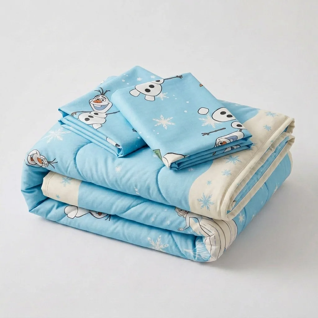 Cubrelecho Acolchado Disney Frozen Celeste Estampados Animados-5
