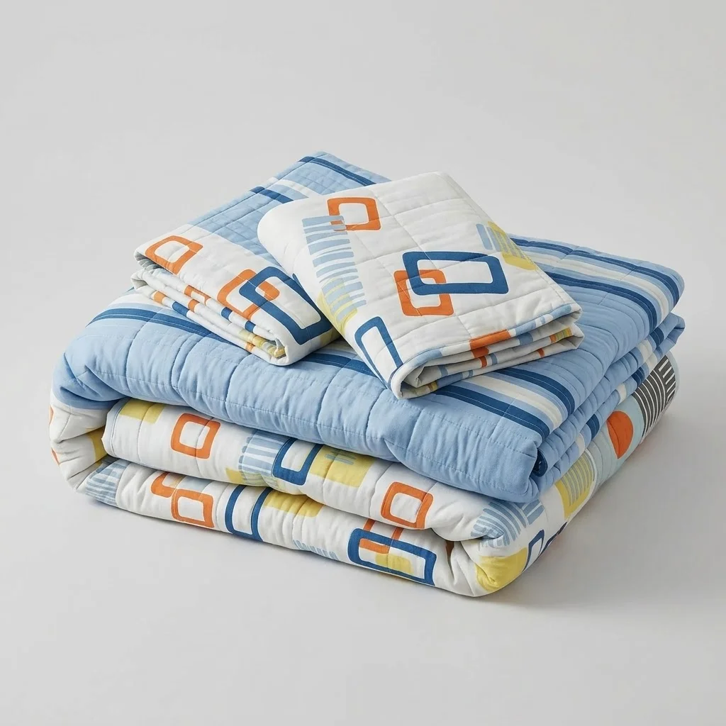 Cubrelecho Estampado Prensado Doble Faz Conexión Lineal-5