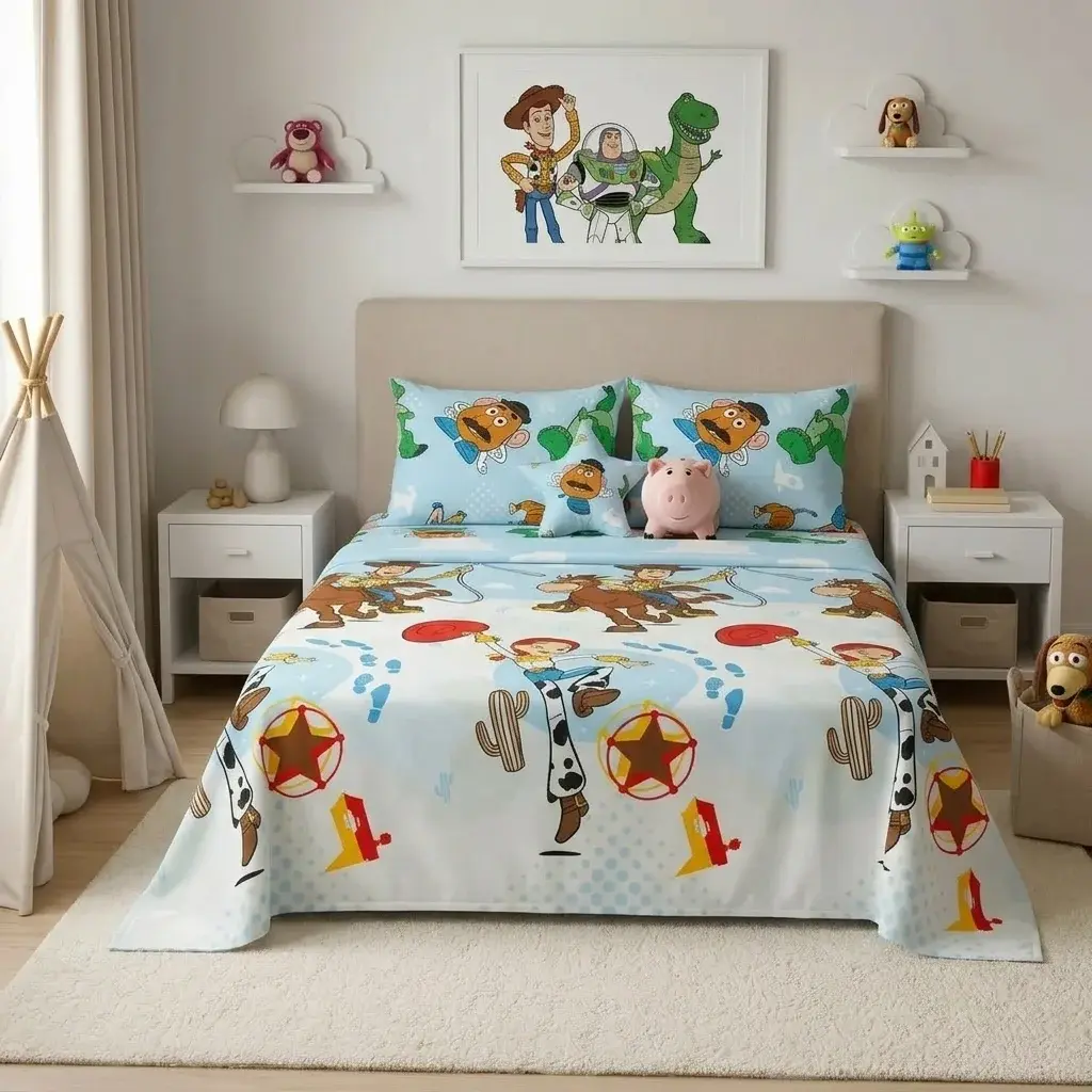 Juegos De Sábanas Disney Toy Story Celeste Estampados Animados-3