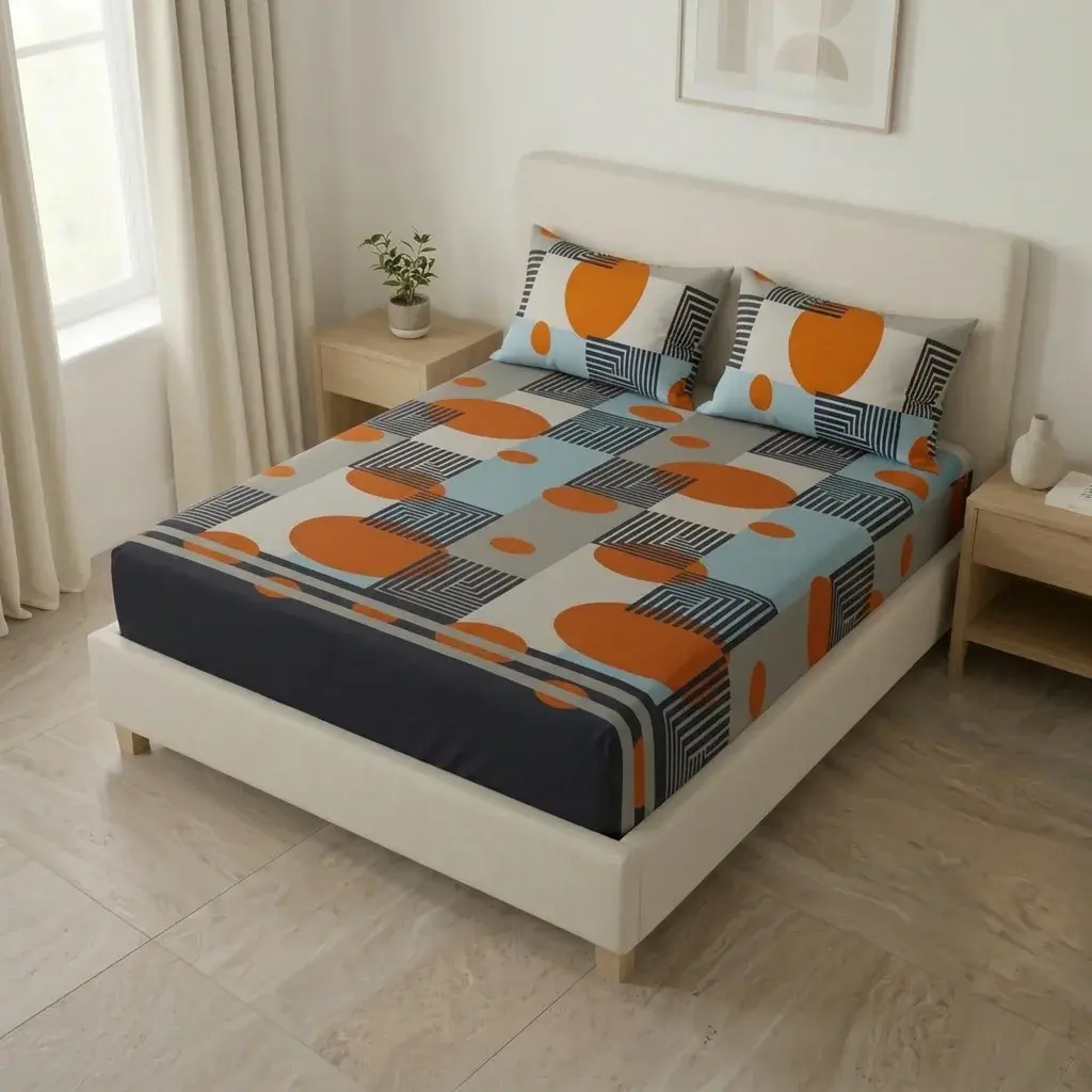 Sábana Ajustable Savanna Cruzada Naranja