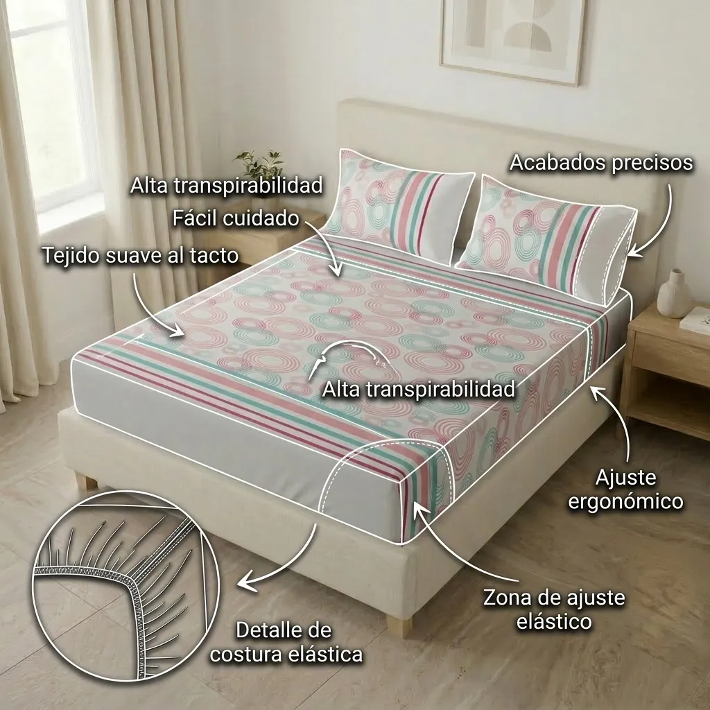 Sábana Ajustable Ripple Mint-6