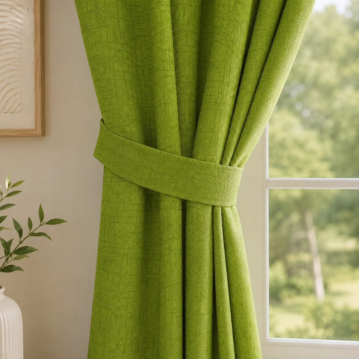 Cortina Yacar Boton Verde Elegante-2