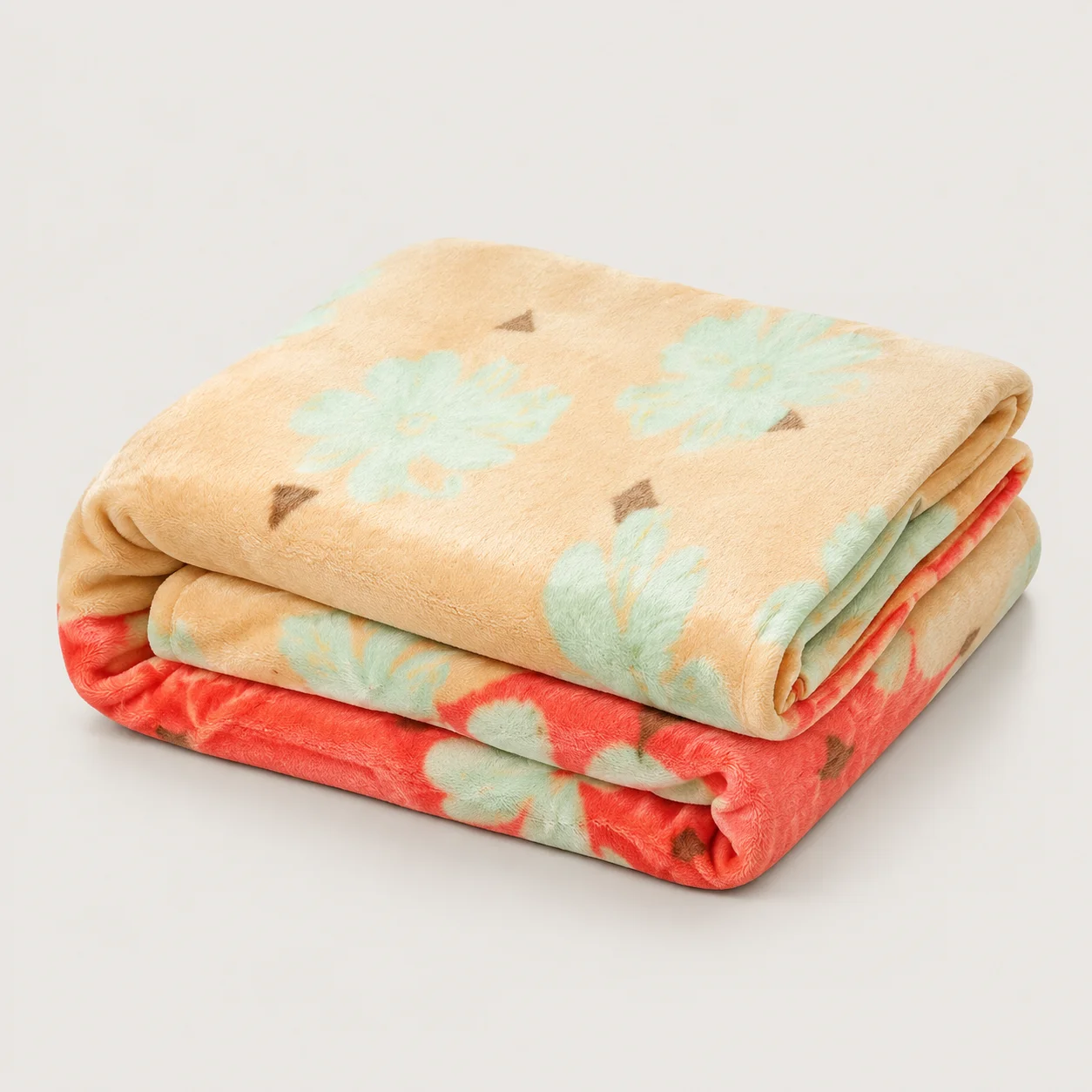 Cobija Piel De Durazno Estampada Bosque Salmon-5