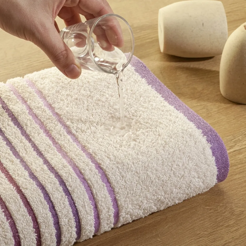 Toalla Mediterráneo Beige Con Linea Morado  550 Gr-3