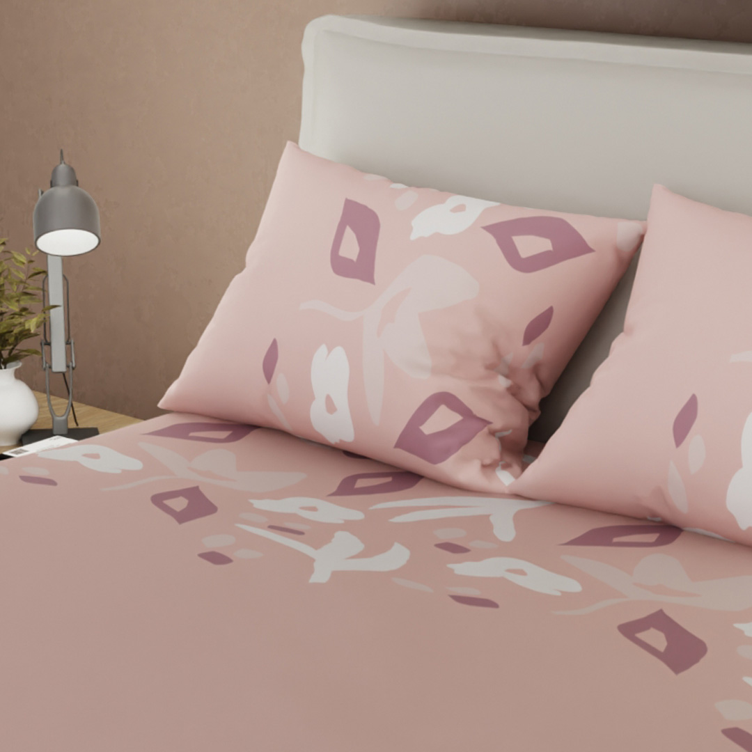 Juego de Sábanas de 250 Hilos Dulce Abstracción Rosa