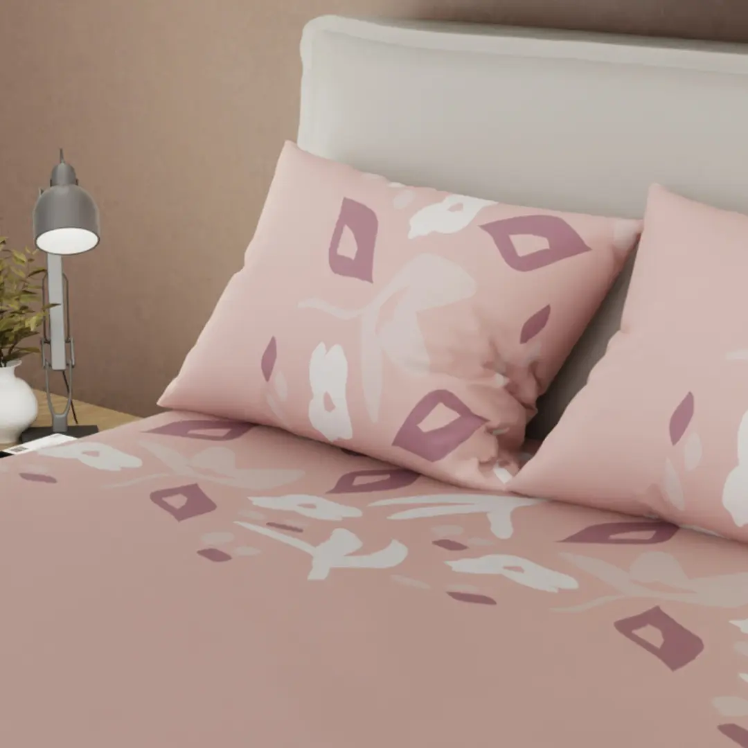 Juego de Sábanas de 250 Hilos Dulce Abstracción Rosa-2