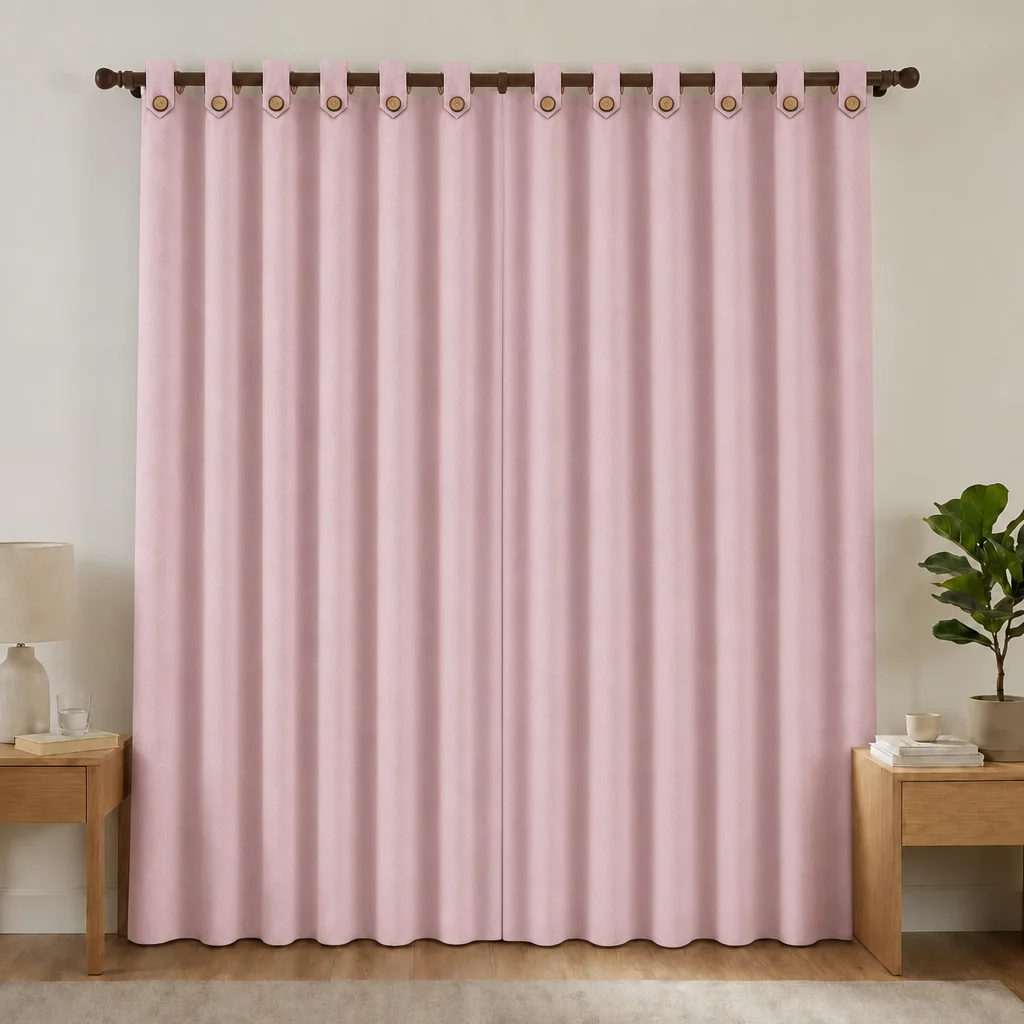 Cortina Black Out Anti-Luz Baltica Boton Rosado Aislantes-6