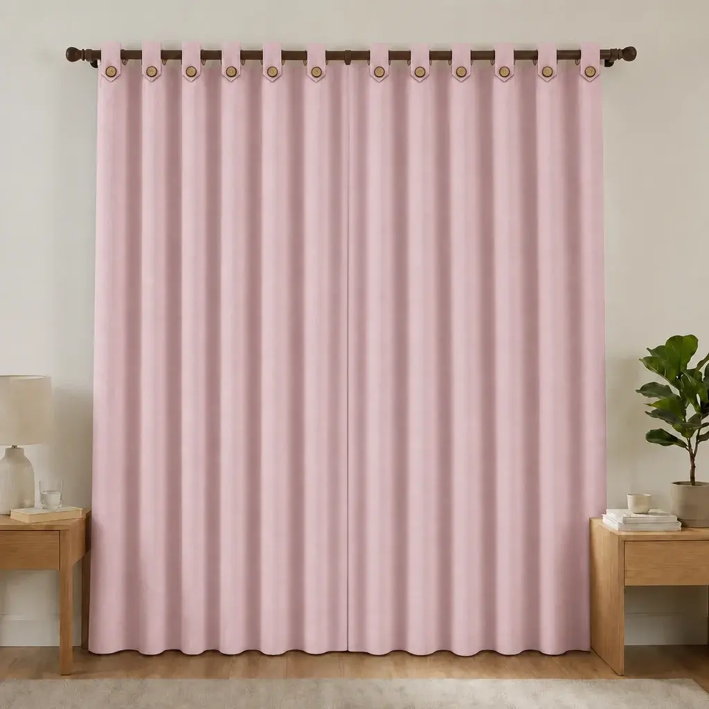Cortina Black Out Anti-Luz Baltica Boton Rosado Aislantes-6