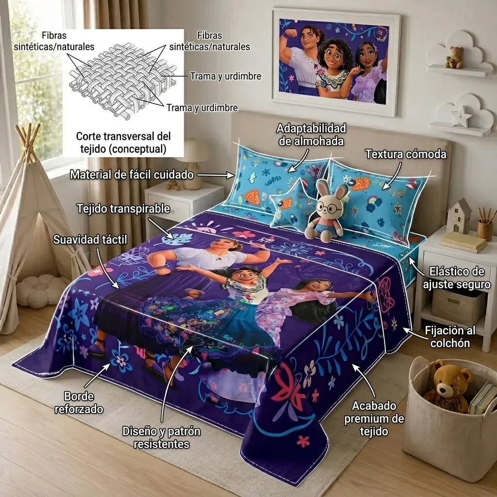 Juego De Sabanas Core Disney Encanto Estampados Animados-6