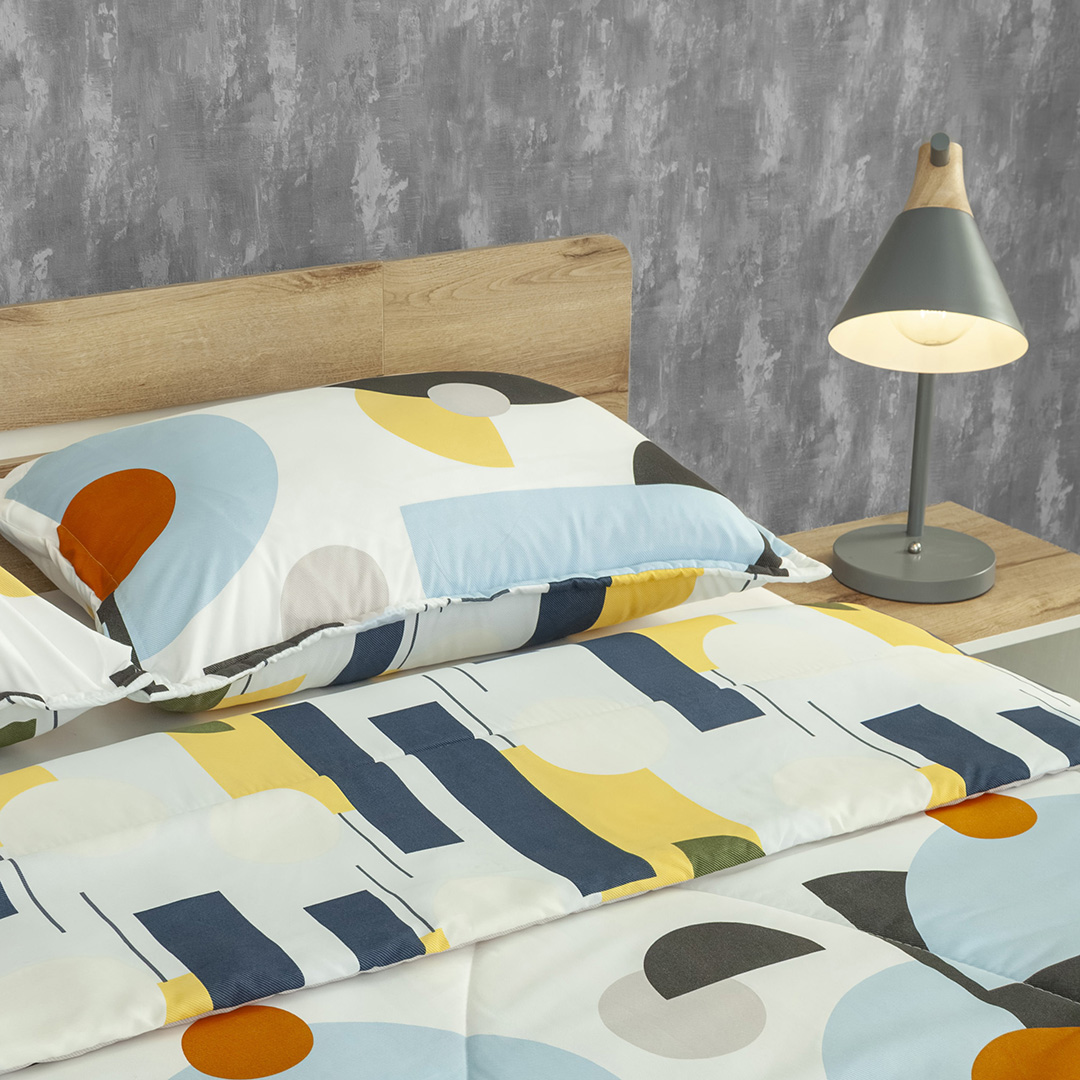 Cubrelecho Semiacolchado Doble Faz Geo Balance-2