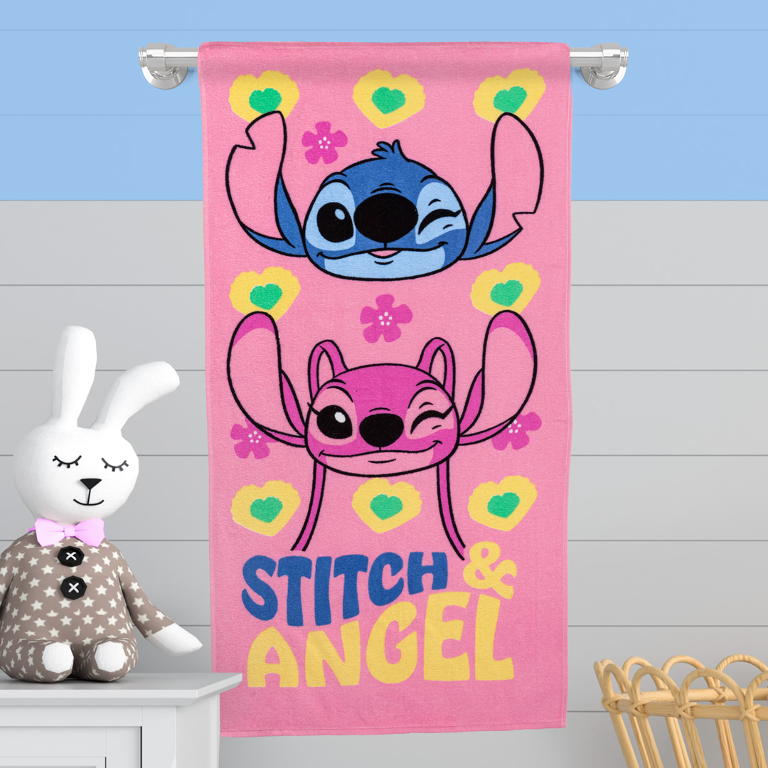 Toalla Infantil 320 Gramos Stitch & Angel