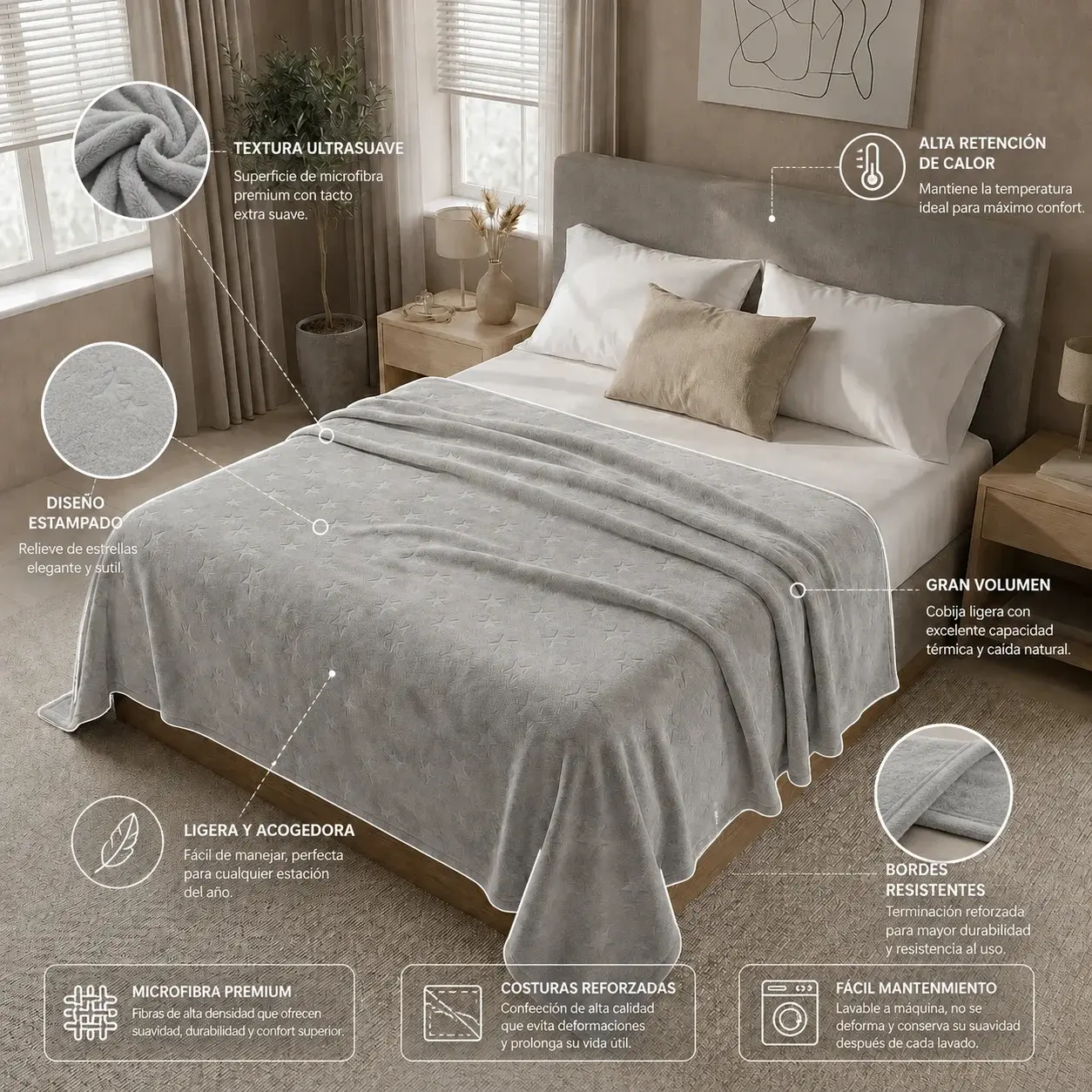 Cobija Comfortsoft Gris Claro Suave-6