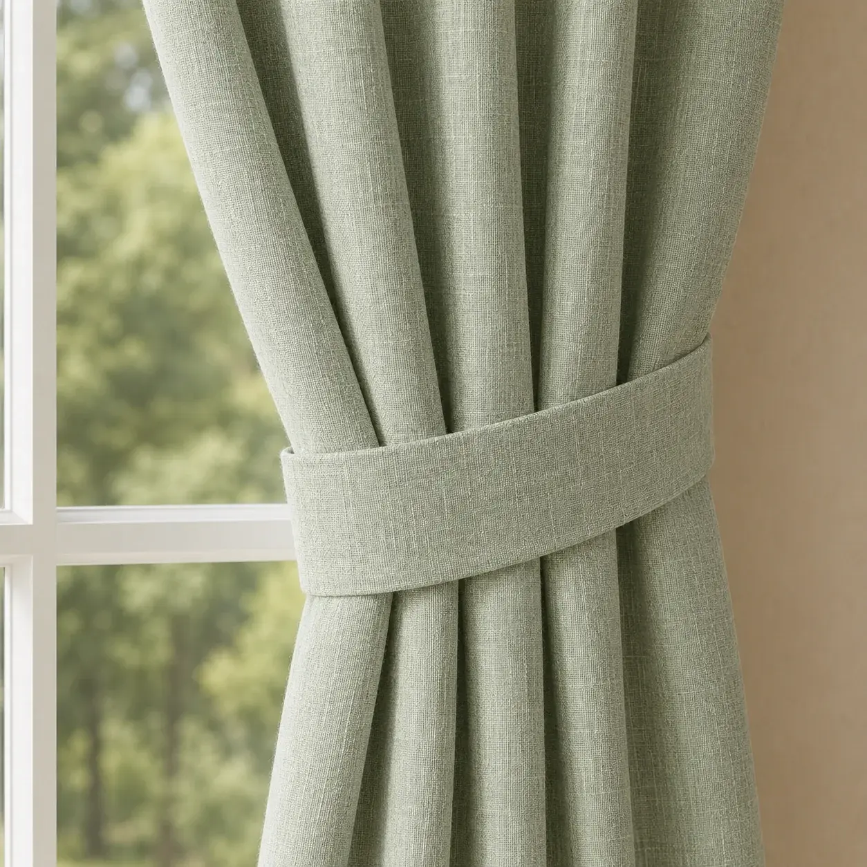 Cortina Lino Boton Ancestral Verde Neutrales-2