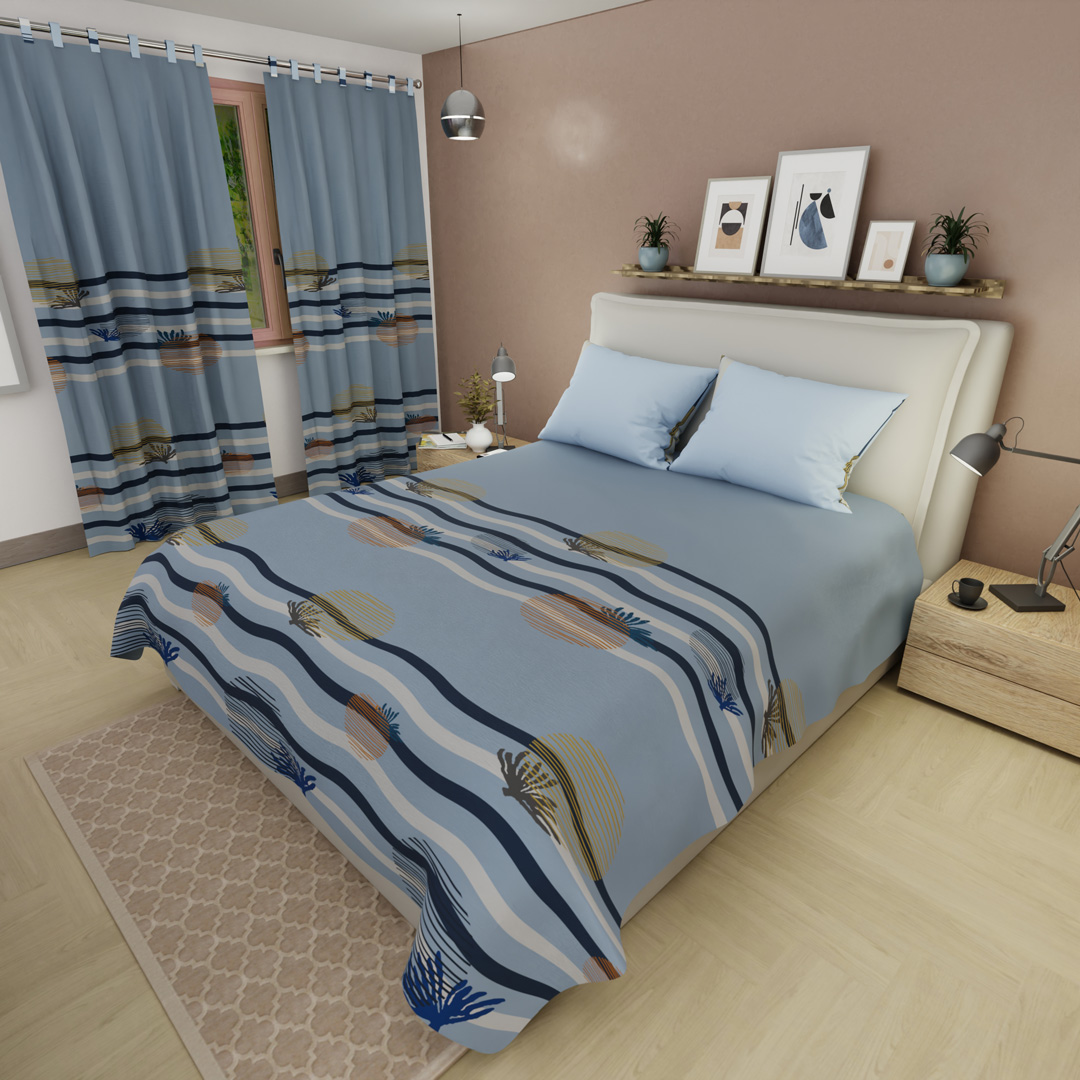Juego de Sábanas Microfibra Suavizada Palma Azur