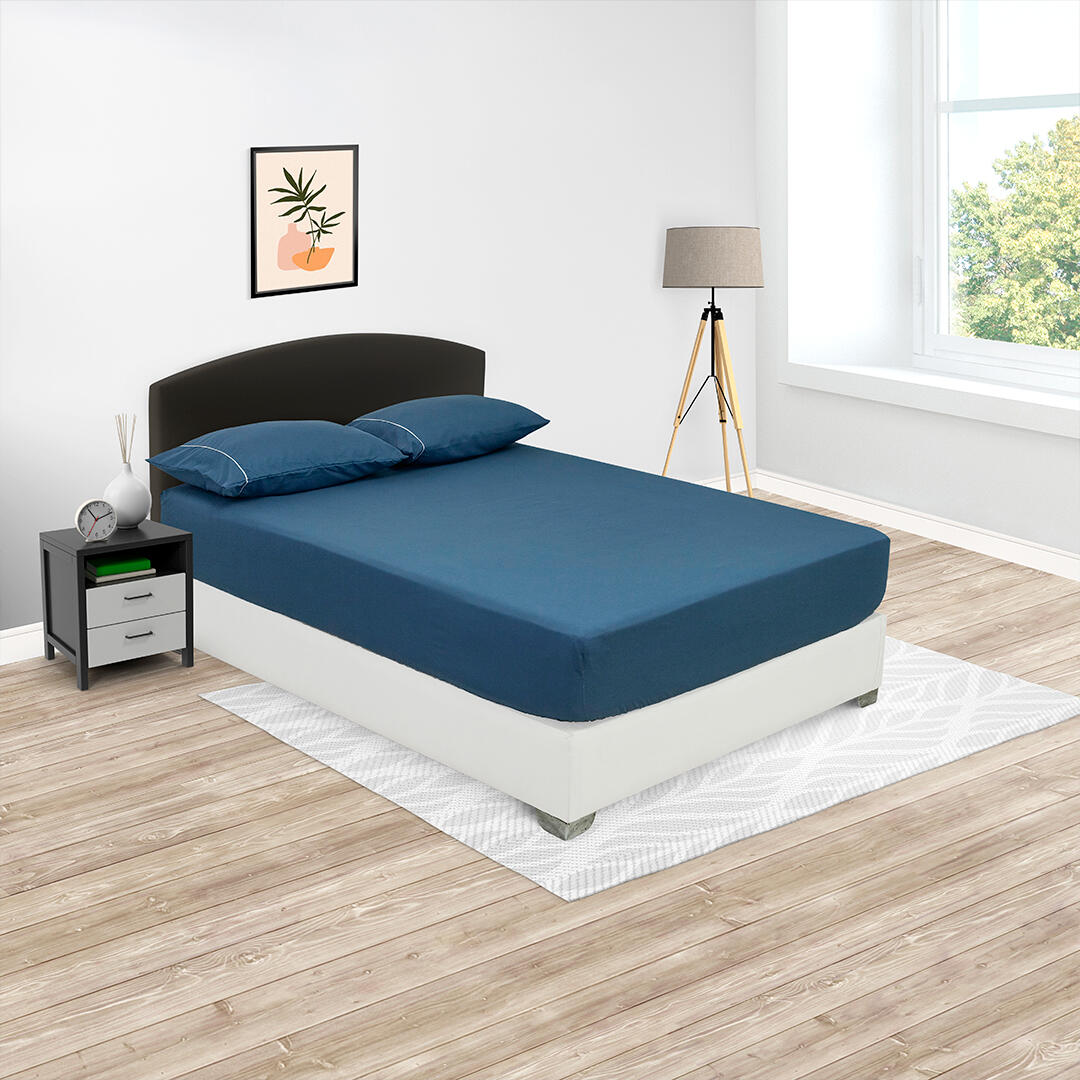 Sábana Ajustable Línea Basicos Azul Oscuro Práctica