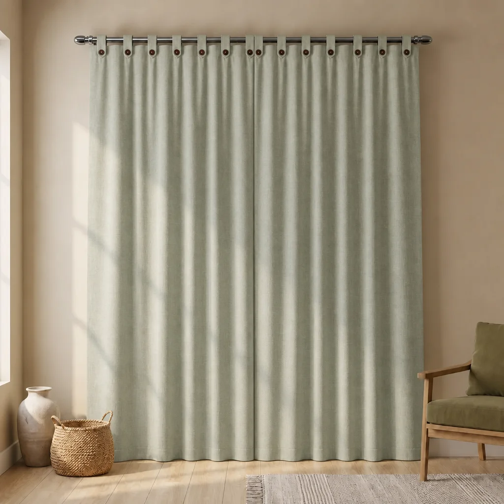 Cortina Lino Boton Ancestral Beige Neutrales-6