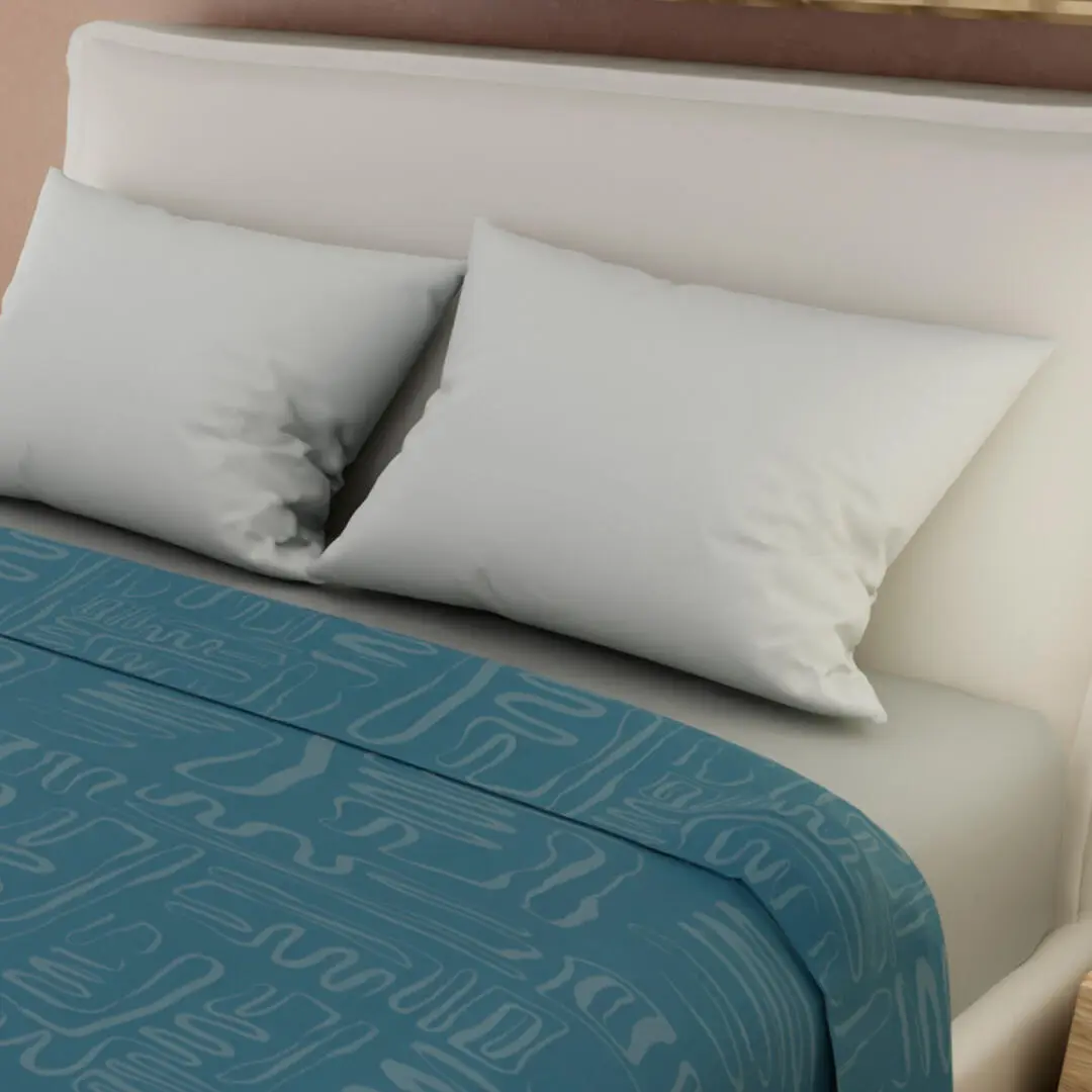 Juegos De Sabanas Tendenza Ajustable Gris Neutro Sobresabana Azul Geometrico Confortable-2