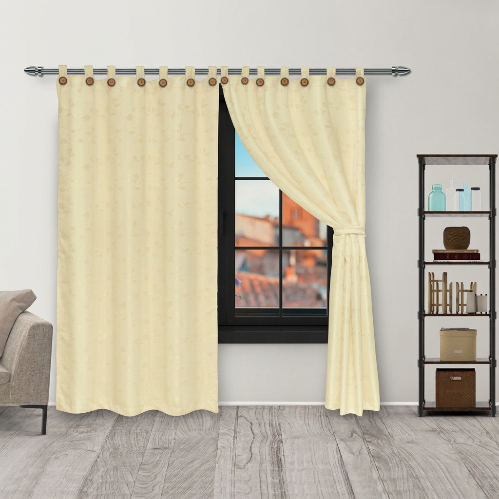 Cortina Yacar Boton Camel Elegante