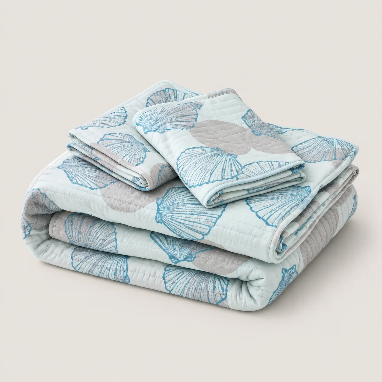 Cubrelecho Estampado Prensado Doble Faz Costa Aqua-5