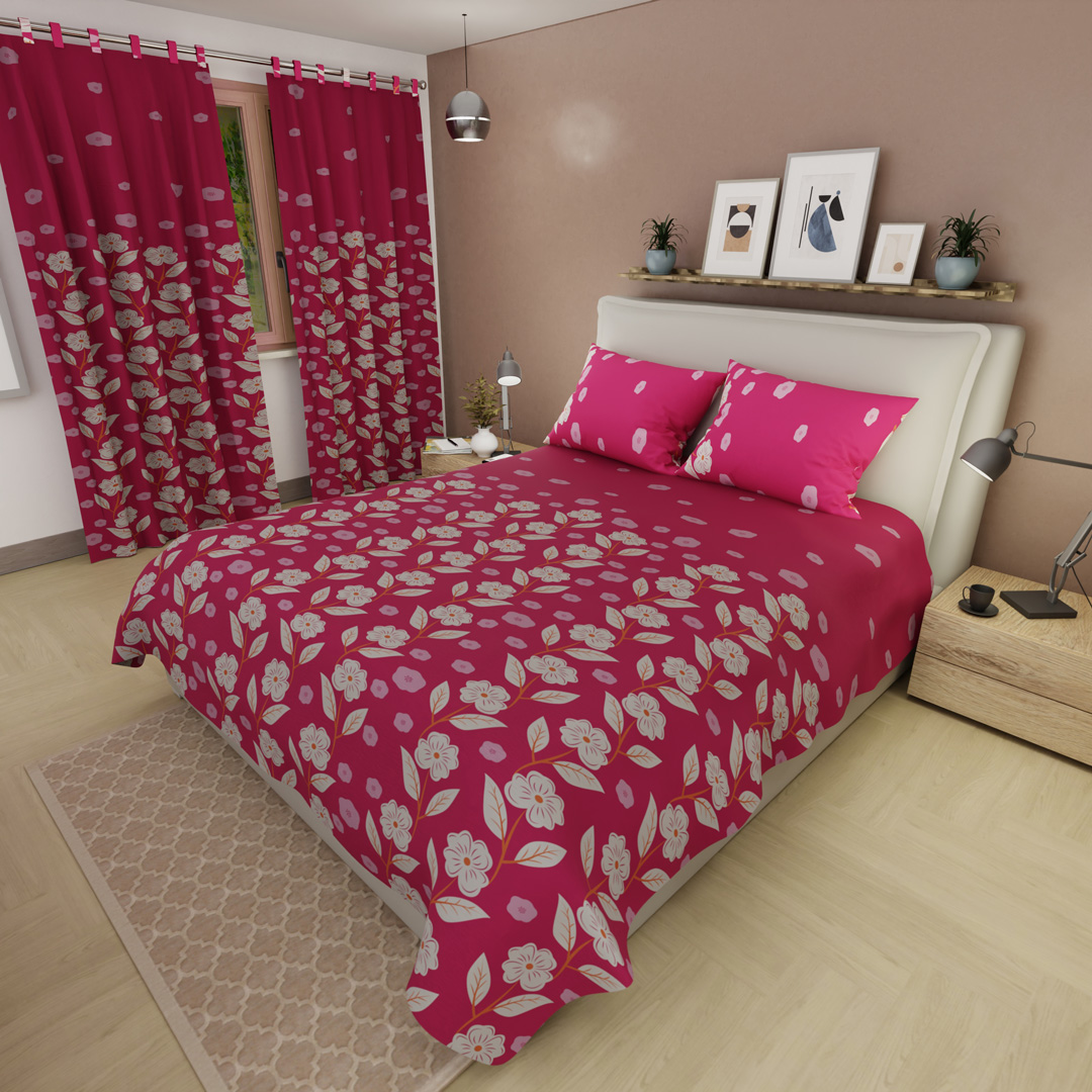 Juego De Sábanas Con Cortinas Elegant Flora