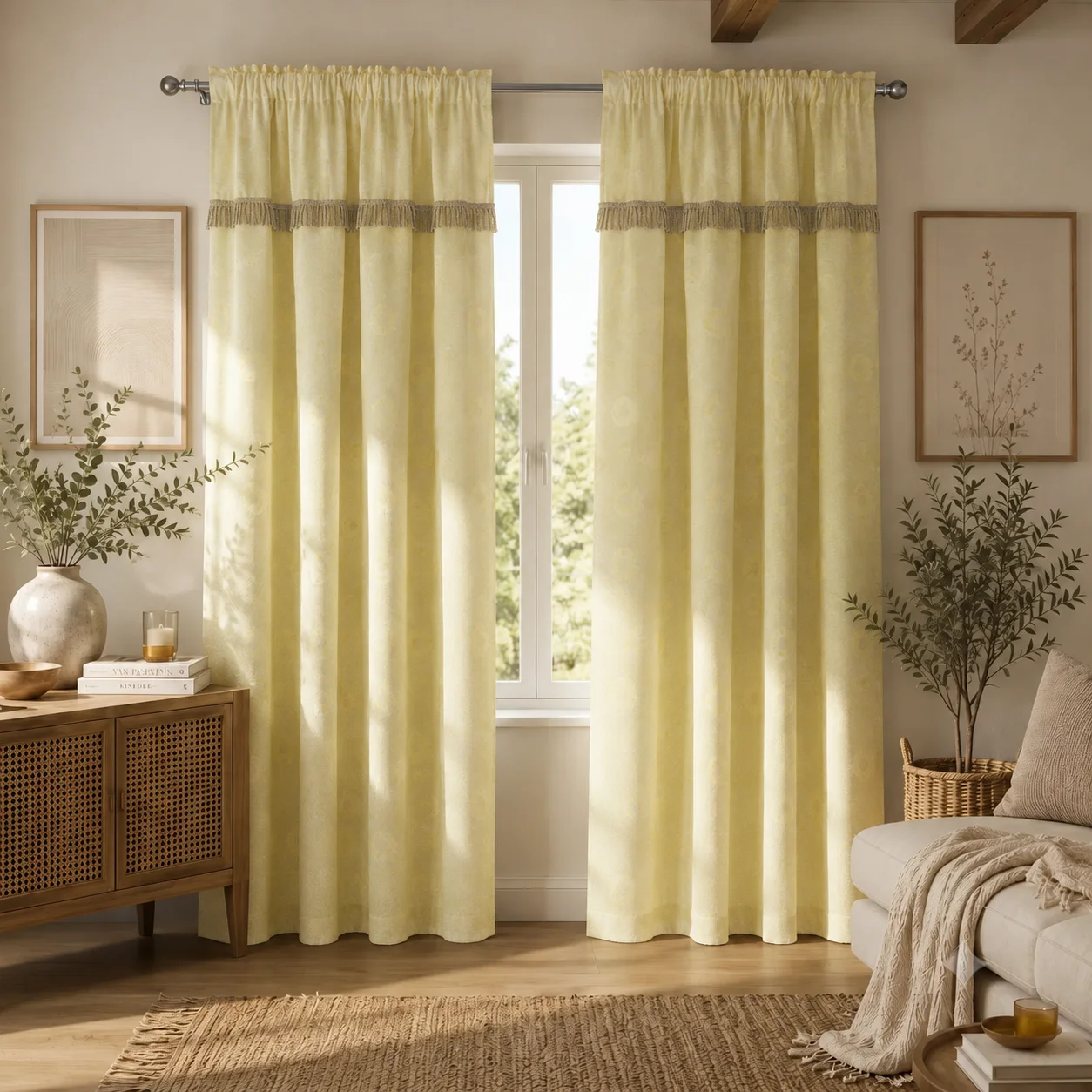 Cortina Fleco Grueso  Beige