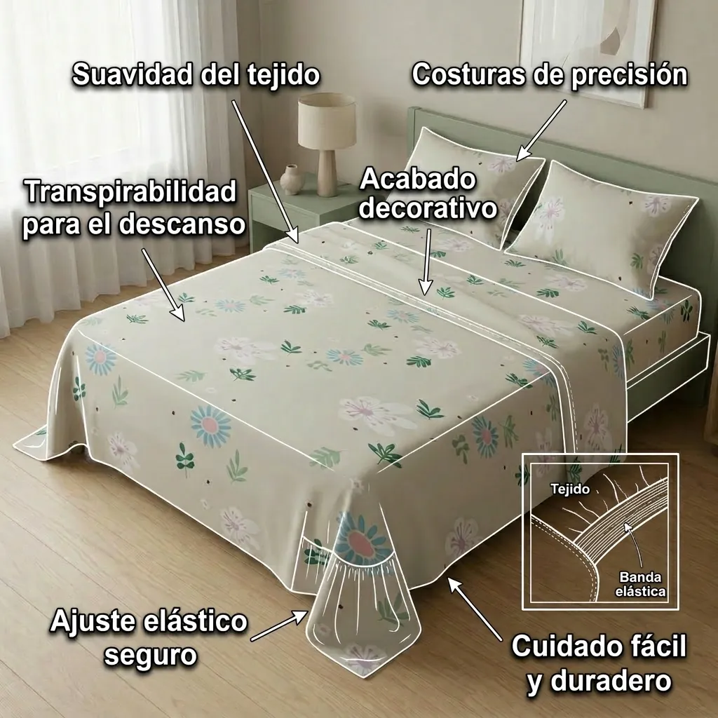 Juego De Sábanas 180 Hilos Jardín Sereno-6
