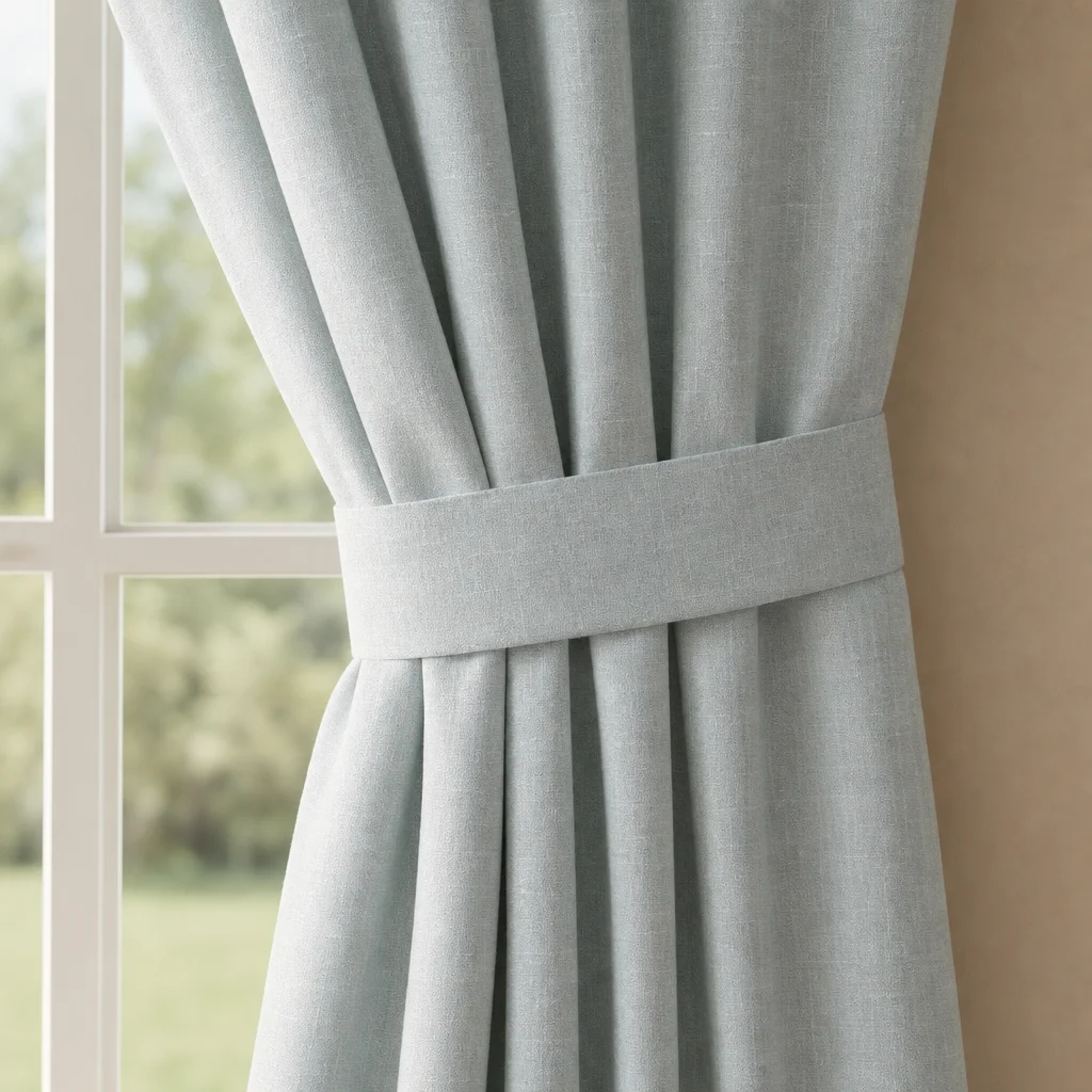 Cortina Lino Boton Ancestral Azul Neutrales-2