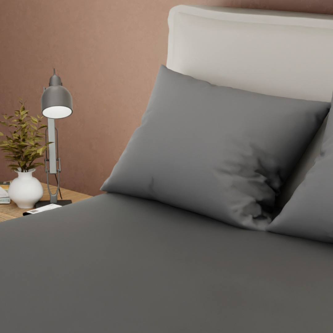 Juego De Sabanas Con Cortina Gris Confortable
