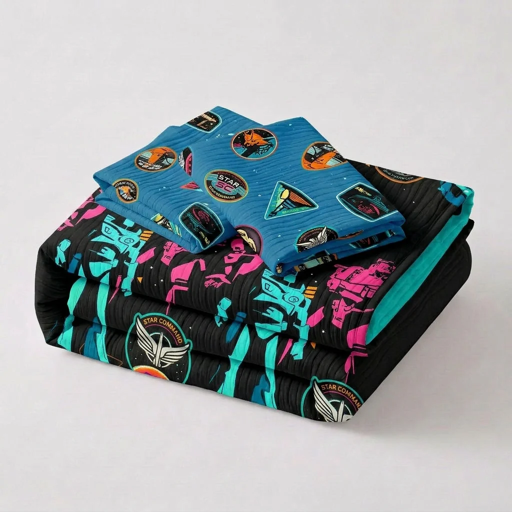 Cubrelecho Prensado Cama Sencilla Disney Lightyear Comando Estelar Negro Estampados Animados-5
