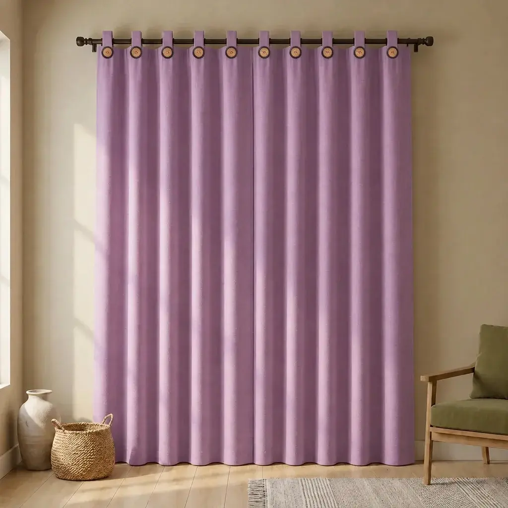 Cortina Ramia Boton Ancestral Morado Clasica-6