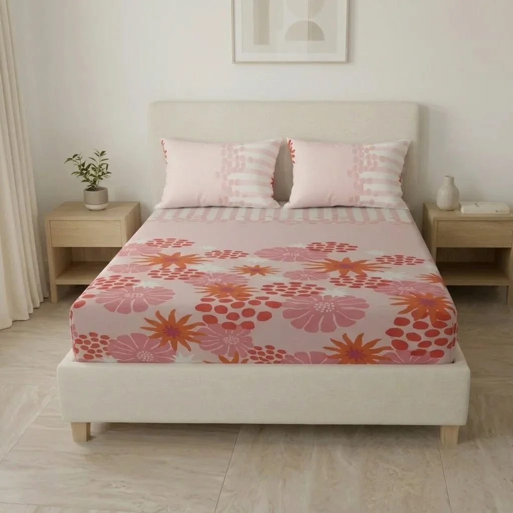 Sábana Ajustable Petalias Rosa-3