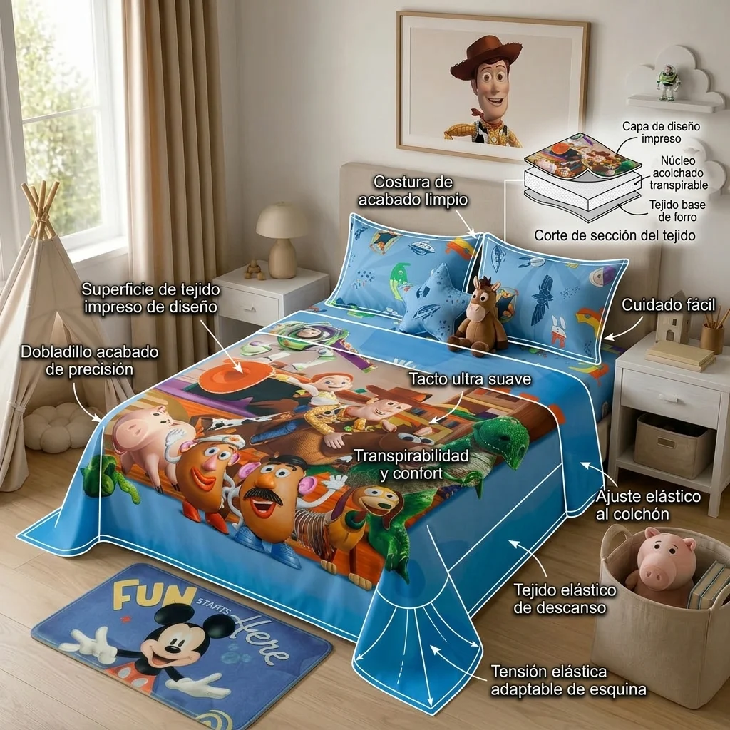 Juego De Sabanas Core Disney Toy Story Estampados Animados-6
