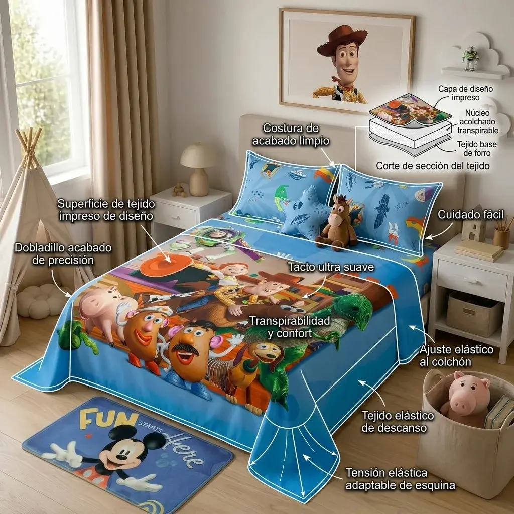 Juego De Sabanas Core Disney Toy Story Estampados Animados-6