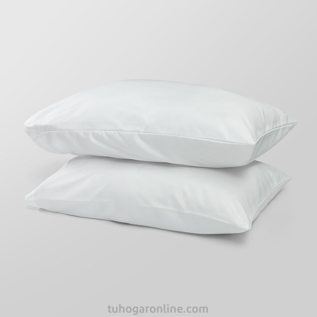 Duo Fundas Blancas 50X70 Para Almohada 180 Hilos Suave-2