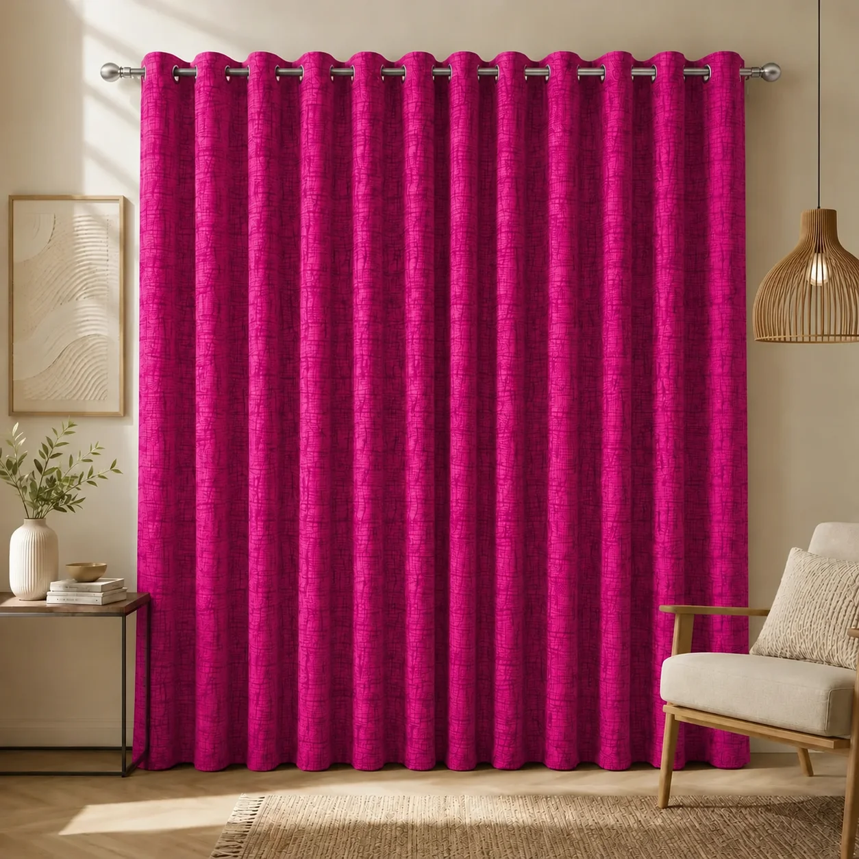 Cortina Yacar Fucsia Argolla-6